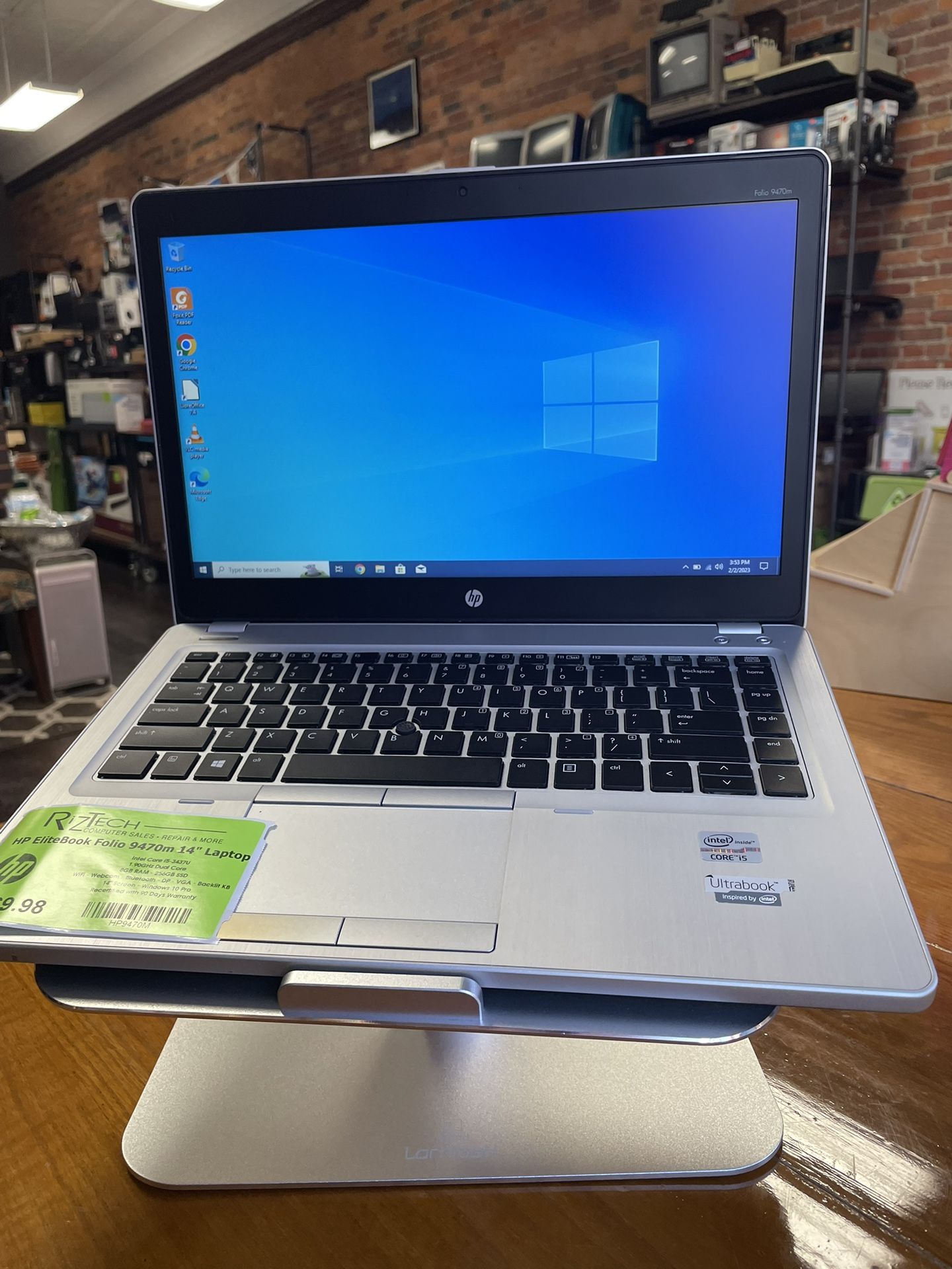 HP EliteBook Folio 9470M Laptop i5 8GB RAM 256GB SSD W10Pro Backlight Keyboard WiFi Webcam 14”