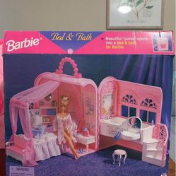 Mattel Barbie Doll Bed And Bath Play set-1998