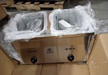 KEEKR Double Tank Commercial Deep Fryer with Stand