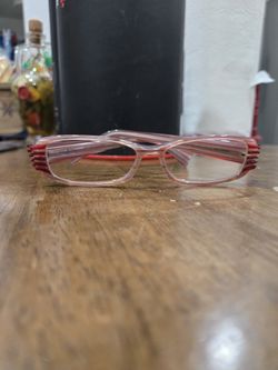 Made in Italy Designer Eyeglass Frames – Red/Pink Striped (Model VTR27 4722)