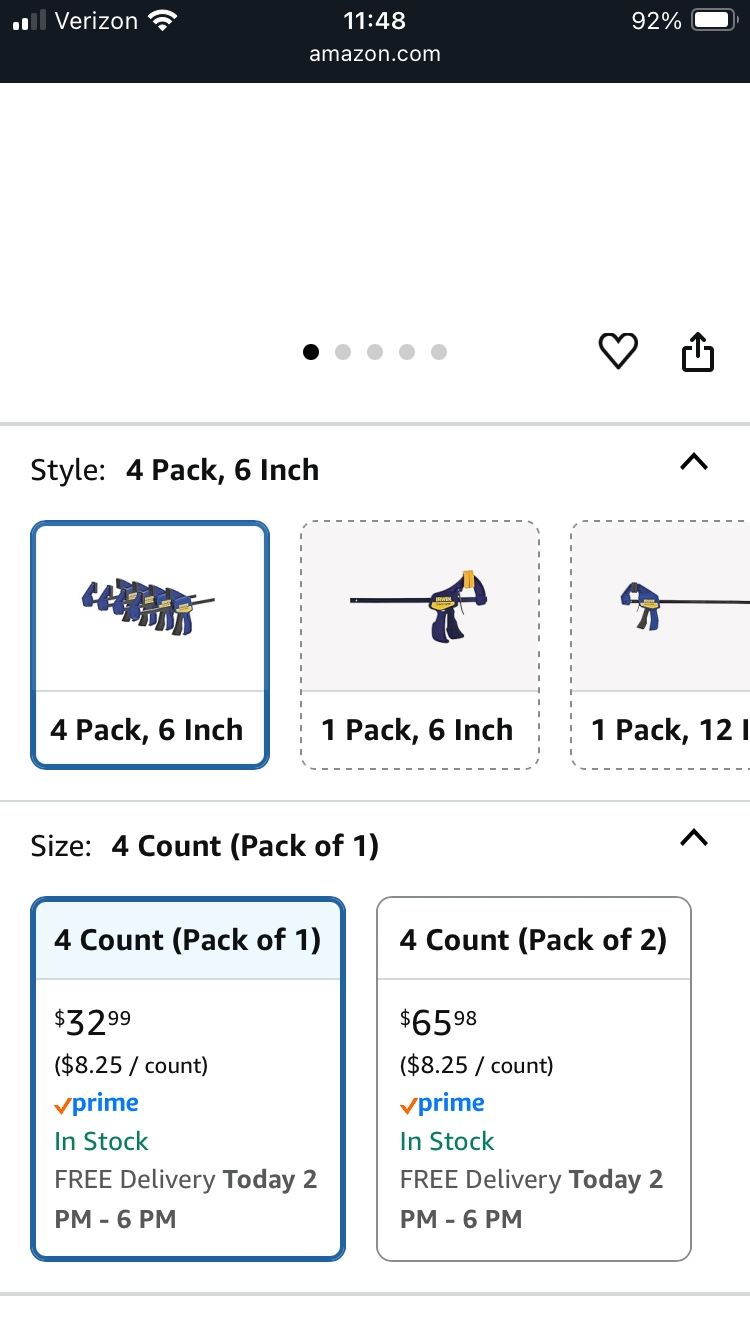 IRWIN Quick-Grip Mini Bar Clamps 6in 4pk