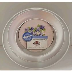 Vintage 1987 Wilton Double Tier Round Cake Pan 6" And 10" Tier