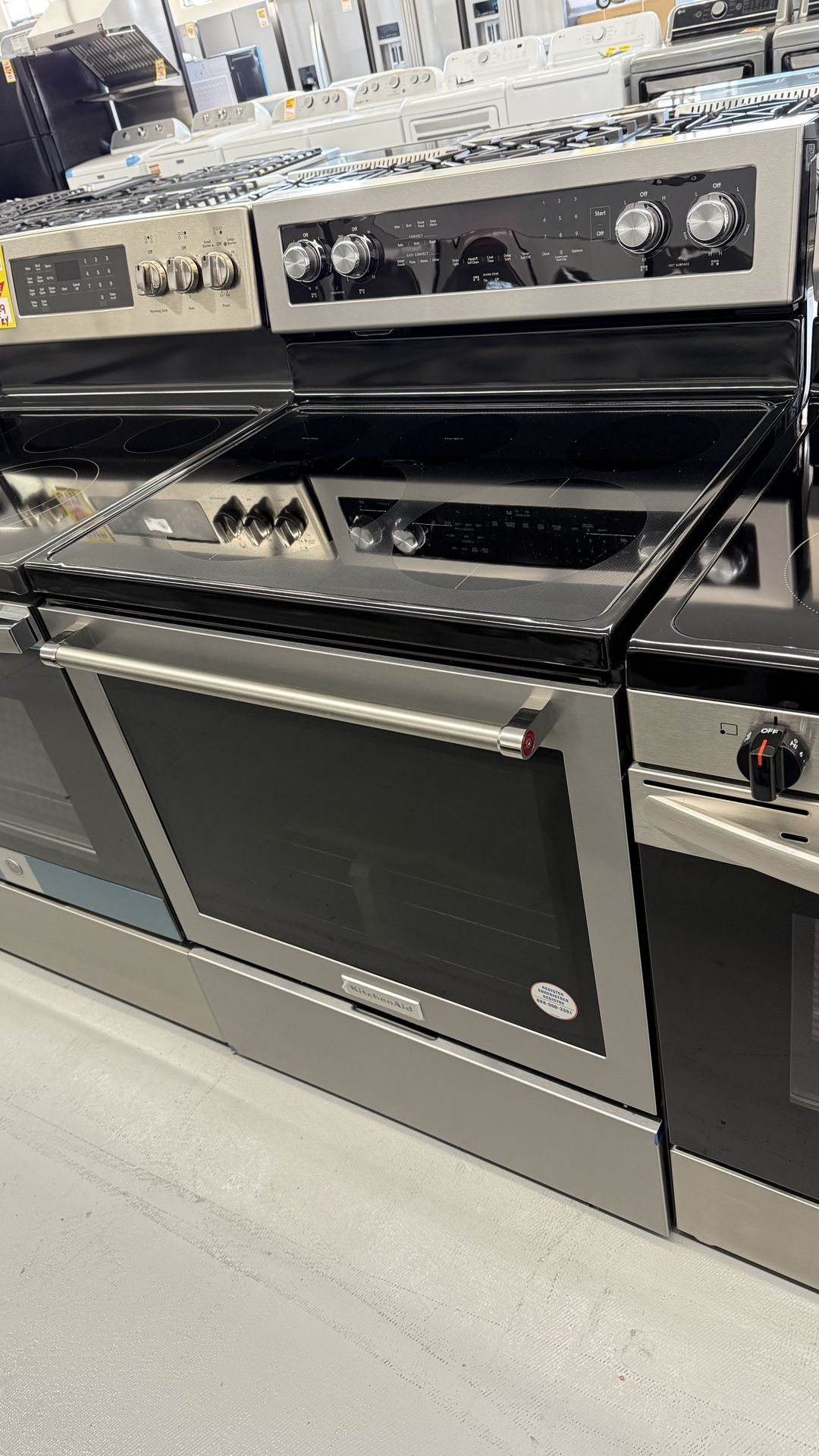 Kitchen Aid Glass Top Range Stainless Steel 