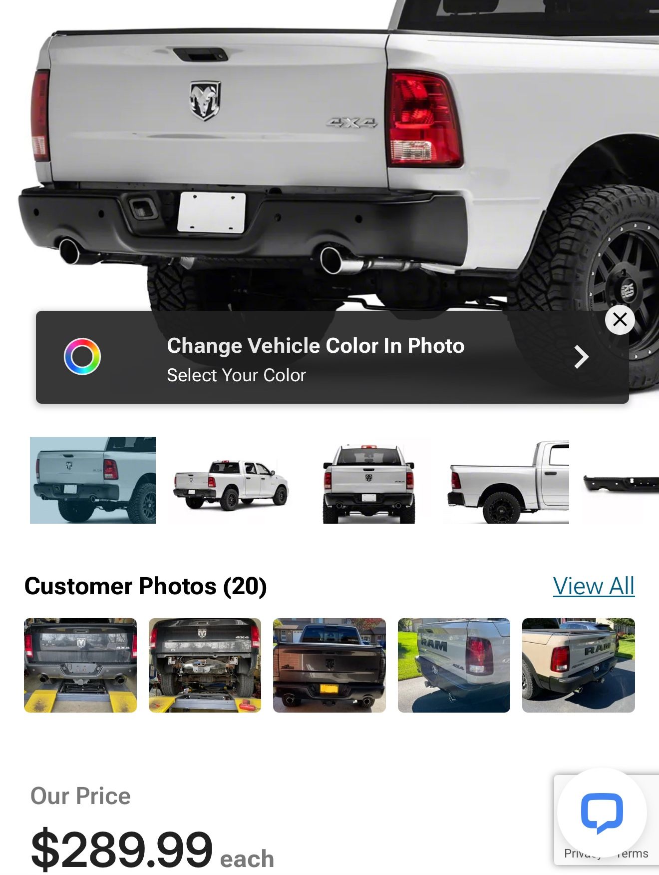 2018 RAM 1500 Back Bumper