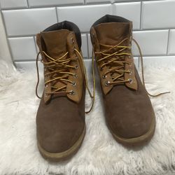 Timberland Two Tone Boots Brown Leather Wheat Nubuck Lace up Size 8.5 M
