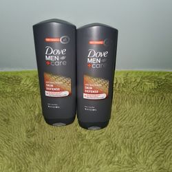 2 Dove Men Care Antibacterial Skin Defense 18oz Body+Face Wash