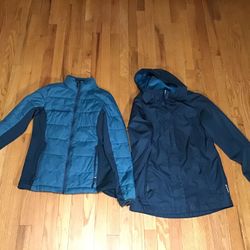 CHAMPION 2 IN 1 Jacket WOMENS Size Small Quilted Waterproof Lined Venturedry Teal EXECELLET CONDITION 