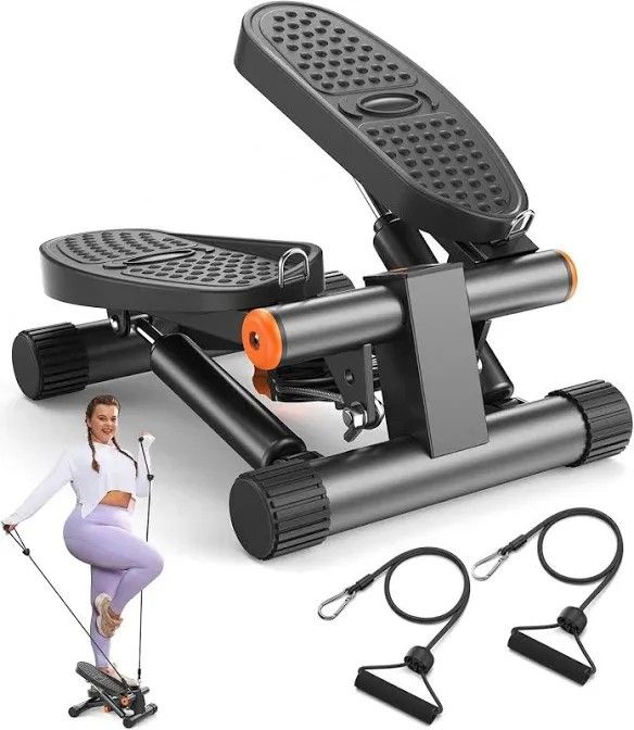 Niceday Steppers for Exercise, Mini Stair Stepper with Resistance Bands at Home Workout Equipment with 300LBS Loading Capacity, Hydraulic Fitness Step