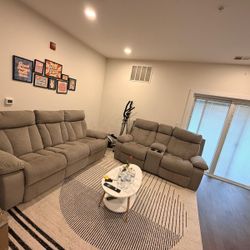 Excellent Condition Raymour & Flanigan Reclining Sofa + Love seat Set -Moving Sale $1100  OBO