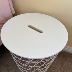 Pair of IKEA Storage Side Tables - White