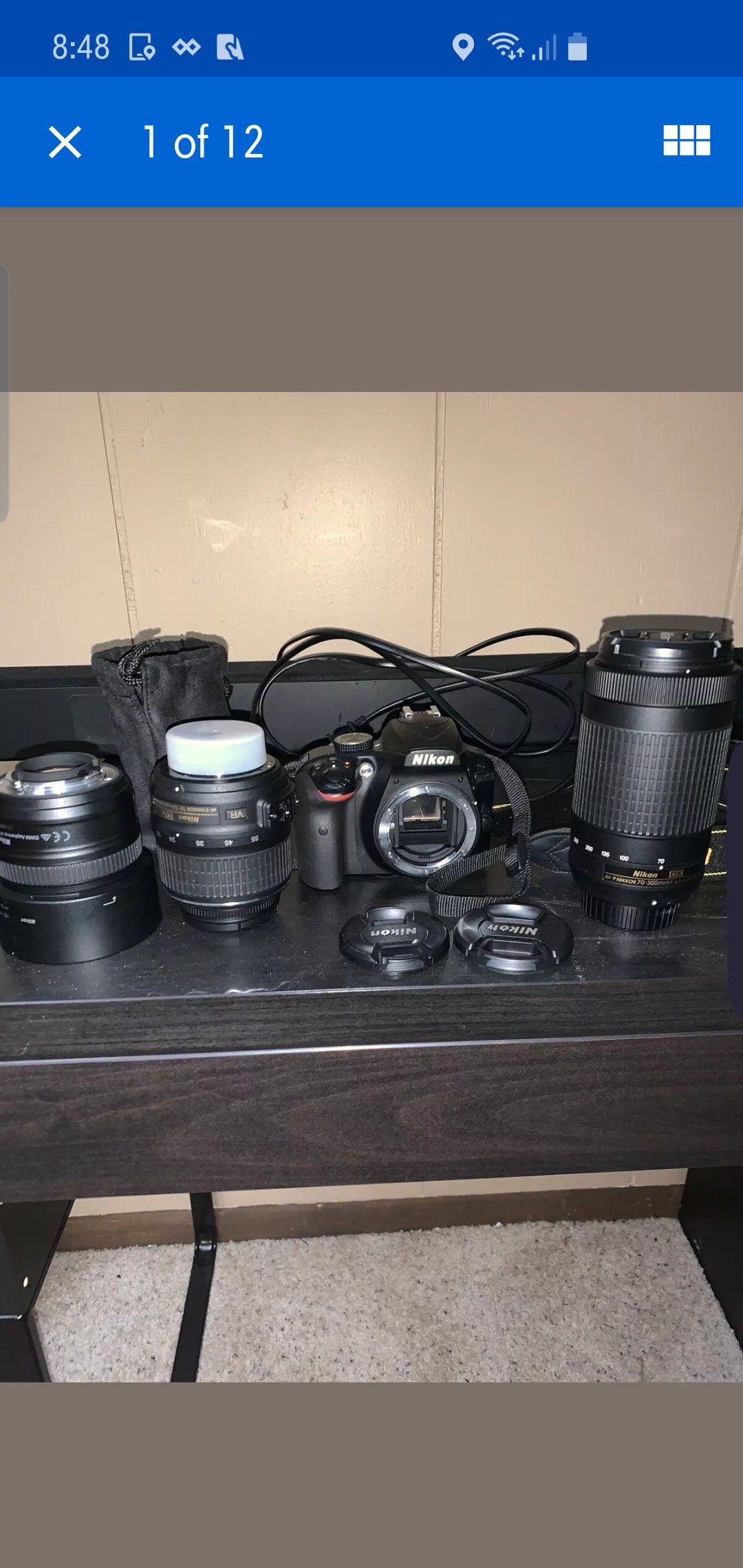 Nikon D D3400 24.2MP DSLR Camera 50mm, 18-55mm And 70-300mm Lenses Bundle