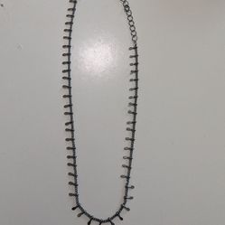 6" necklace blackish silver tone