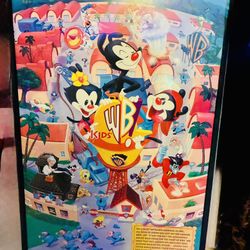 RARE 1995 Vintage WB Kids Animaniacs Poster - Yakko Wakko Dot Pinky & The Brain 37"