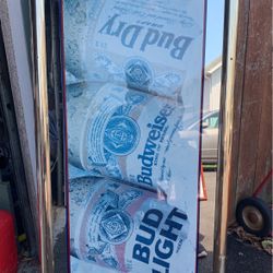 BUDWEISER BEER MIRROR SIGN EX-LARGE 