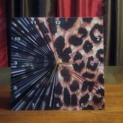 Leopard Print Square Wall Clock