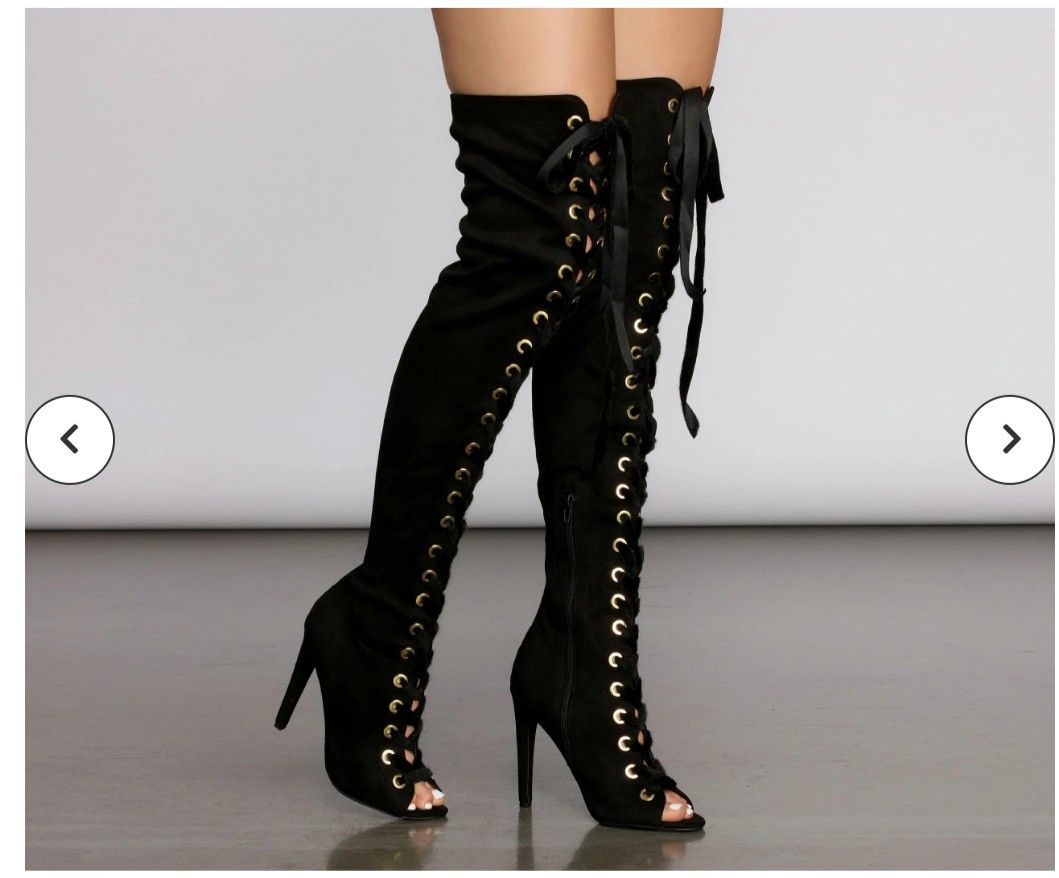 Knee High Back ,π€ Lace Boots