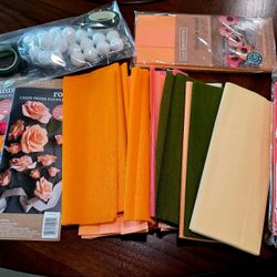  Crepe paper flower kit. Ranunculas, rose and peony. Peony kit is un opened