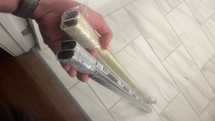 ($40 Each) Brand New Custom 47” Oval Modern Closet Rod Silver Chrome or Soft Gold