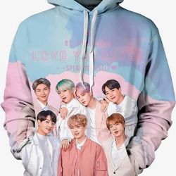 K-POP 3D Unisex Printed Pullover Hoodies Sizes S-2X