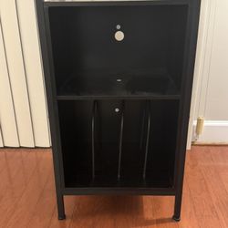 Black Record Player Stand / Vinyl Storage Cabinet