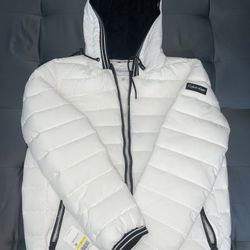 Calvin Klein medium white puffer jacket brand new with tags