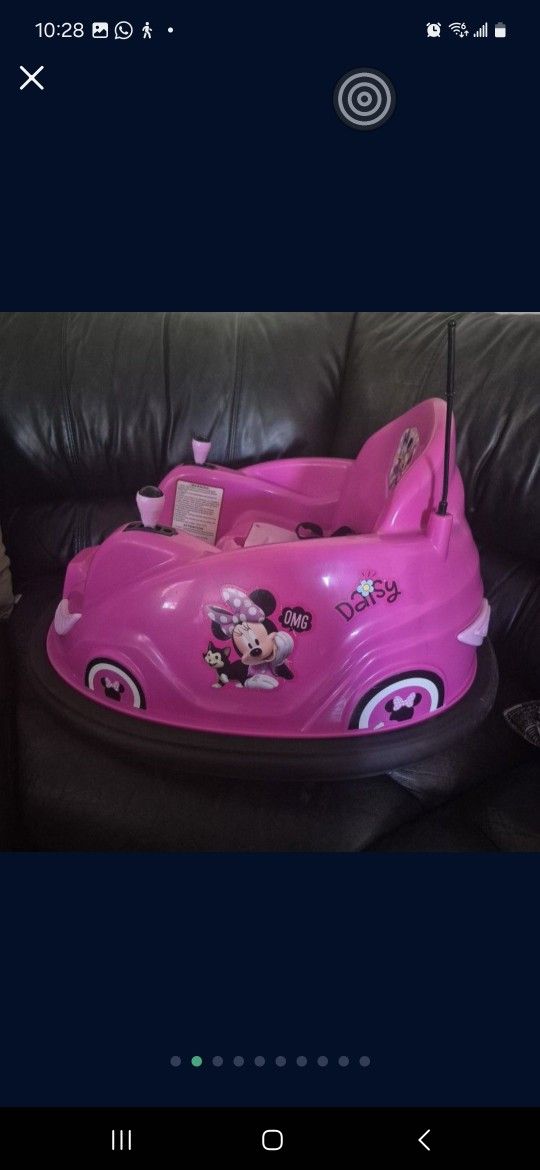 Minnie Mouse 6V Bumper Car Battery powered On With Charger Included