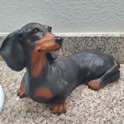 Vintage  Dachshund Dog Resin Statute 