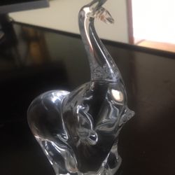 Cute Glass Elephant Statue