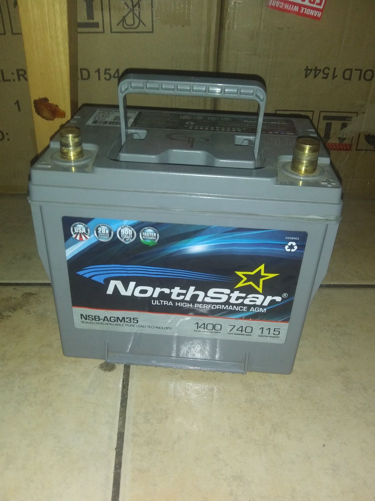 Northstar agm35 battery like new agm battery. Car audio for Sale in