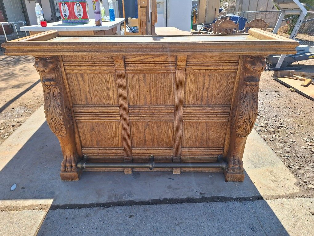 Wood Bar And Bar Stool