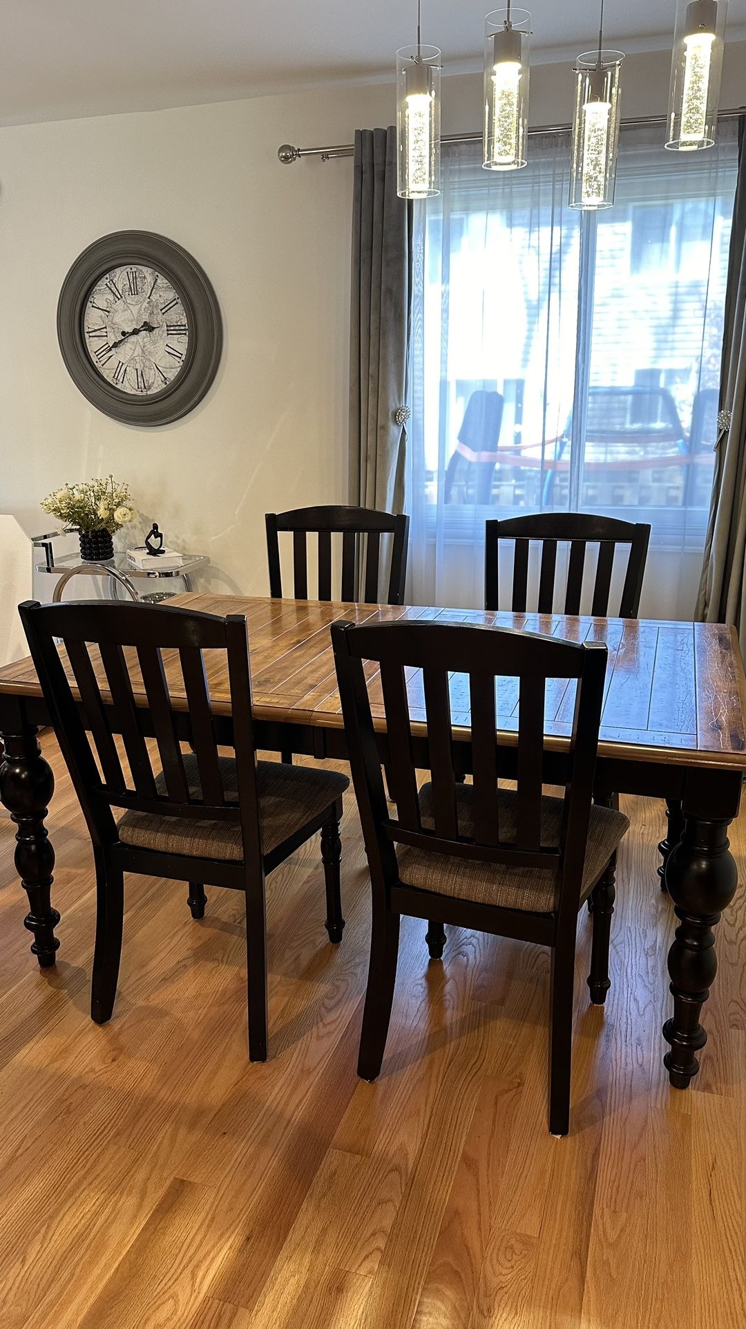 Wood Table With Six Chairs 