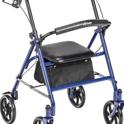 Drive Medical 10257BL-1 4 Wheel Rollator Walker With Seat