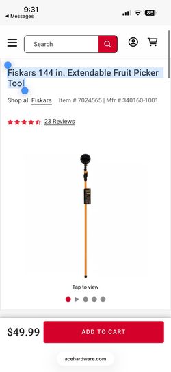 Fiskars 144 in. Extendable Fruit Picker Tool