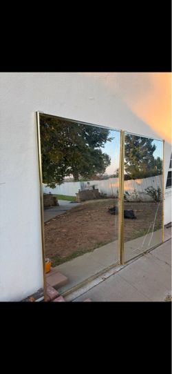 HALLOWEEN 2 Large Gold Frame Mirror 72” X 45” EACH Panels – Set of 2