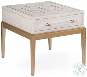 Perrine White Rectangle End Table