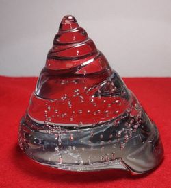Vintage Snail Shell Shaped Clear Pale Blue Paperweight