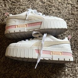 puma white and pink womens size 8