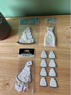 White Bridal Cake Embellishments - Pack