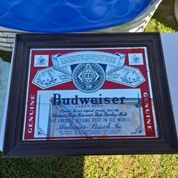 Budweiser Beer Mirror 29x23in
