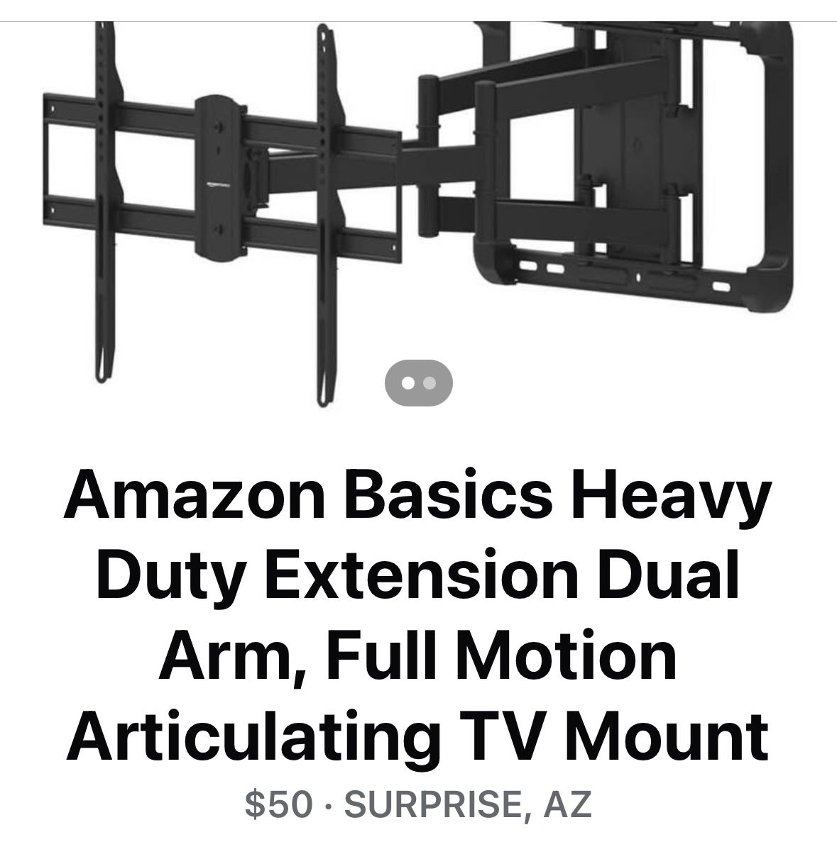 Amazon basics, heavy duty extension, dual arm TV mount