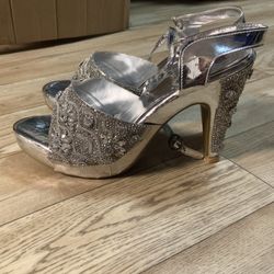 Silver  Fancy High Heels 
