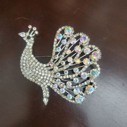 VINTAGE RHINESTONE PENDANT BROOCH 