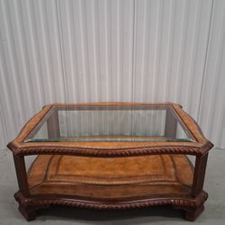 BEAUTIFUL  LEATHER  SURFACED  COFFEE  TABLE