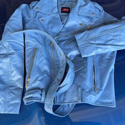 Women’s Blue Biker Jacket 