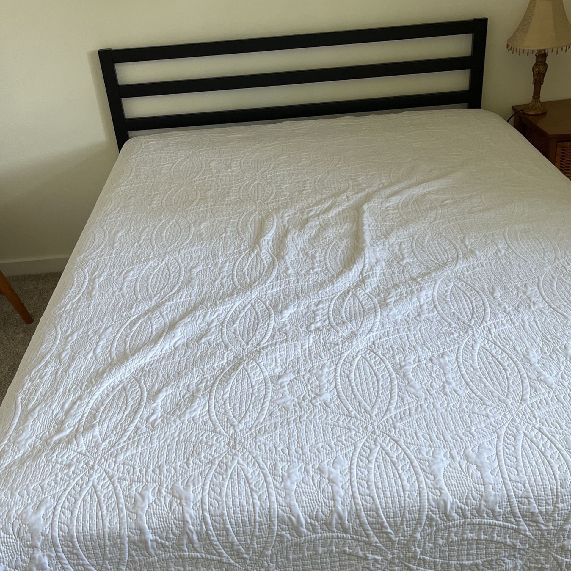 Queen Black IKEA Bed frame And Mattress 