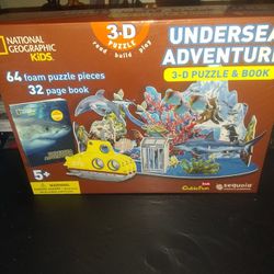 Brand New National Geographic Kids Undersea Adventure 3-D Puzzle & Book