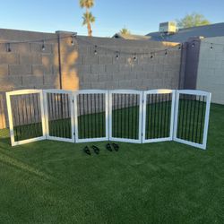 PUPETPO 6 Panel Extra Wide & Extra Tall Freestanding Pet Gate