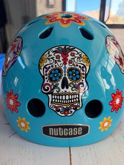 Bike Helmet - Nutcase Teal w/ Sugar Skulls