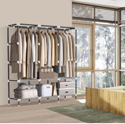 Freestanding Modular Closet Organizer with Hanging Rods