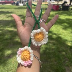 Crochet Daisy Car Hanger